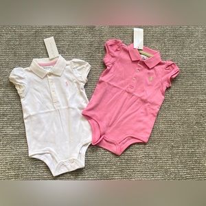 NWT RALPH LAUREN Girls Polo Bodysuits Shirts - 9M